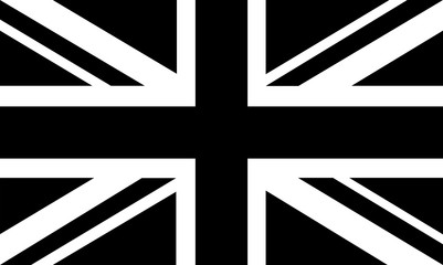 Black and White United Kingdom flag - Brexit. United Kingdom exit from the European Union. Election or referendum in Great Britain.