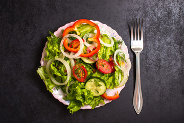 chopped vegetables mixed with olive oil
