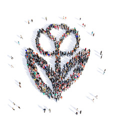 people flower farming 3d