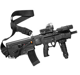 Israeli assault rifle Tavor on white
