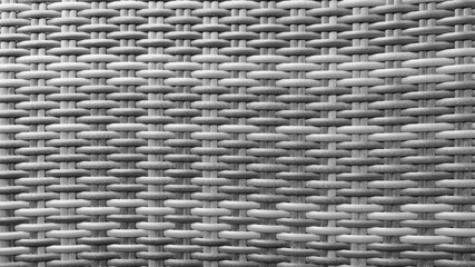 Traditional Thai Style Monotone Black and White Handicraft Wood Rattan Weave Pattern Background Texture Surface for Furniture Material