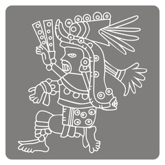 monochrome icon with symbols from Aztec codices for your design