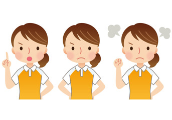 女性スタッフ　表情セット