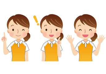 女性スタッフ　表情セット