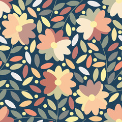 Floral seamless pattern.Colorful vector print.Textile texture