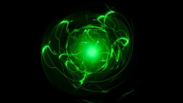 Green Abstract Line Energy With Shockwave