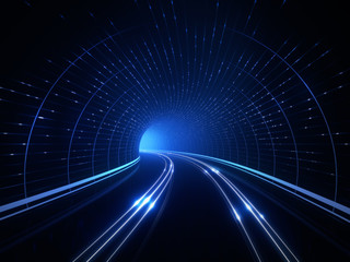 Tunnel Daten Transfer Autobahn - obrazy, fototapety, plakaty