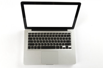 laptop computer on white background