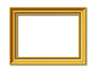 Goldener antiker Vektor Bilderrahmen mit Reliefornamenten isoliert auf weißem Hintergrund