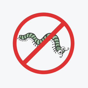 Funny vector icon. Centipede, caterpillar, worm. Flat Illustrati