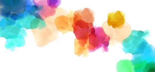 bunte fleckige aquarell rqinbow farbe illustration malerei hintergrund © glowonconcept