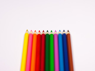 Colorful pencil crayons. Back to school