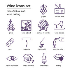 Wine icons collection
