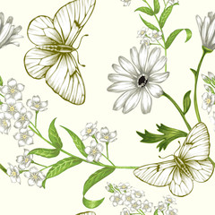 Floral vintage seamless pattern