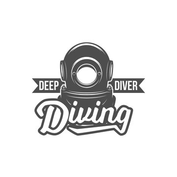 Diving Vintage Labels Logos  And Design Elements