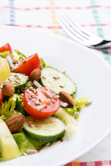 vegetable salad on breakfast table