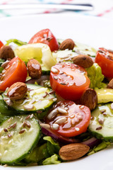 vegetable salad on breakfast table