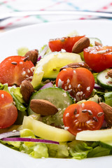 vegetable salad on breakfast table