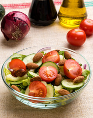 vegetable salad in glass bowl