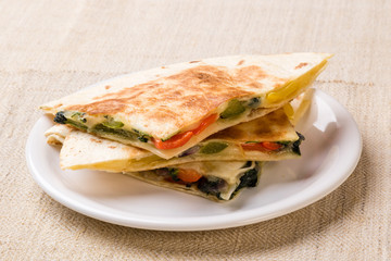 quesadilla with cheese and vegetables