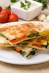 quesadilla with cheese and vegetables