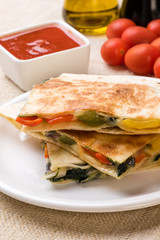 quesadilla with cheese and vegetables