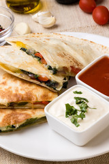 quesadilla with cheese and vegetables
