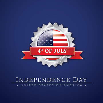 USA Independence Day badge and illustration