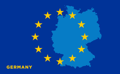 Flag of European Union with Germany on background