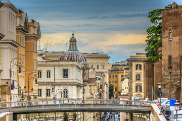 Fototapeta premium Rome city center architecture. / Modern and traditional architecture in eternal city center in Rome, Italy Europe.