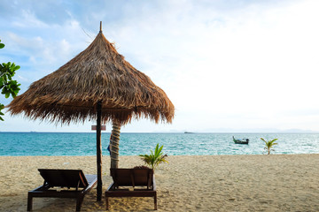 Best place for recreation of sun umbrellas and wooden beds on tr