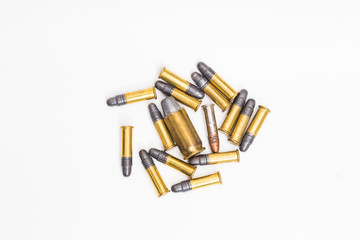 Big .45ACP and small .22lr bullet