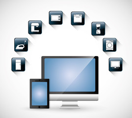 Internet of things represented by icon set of appliances. isolated and flat background