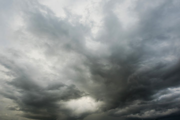 Dramatic bladk clouds, Dark storm cloud befor rainy, Black and high contrast cloud background