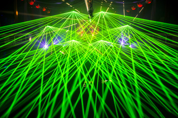Color disco club light with special effects and laser show