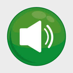 Social Media button represented by sound multimedia app . Colorfull and isolated illustration