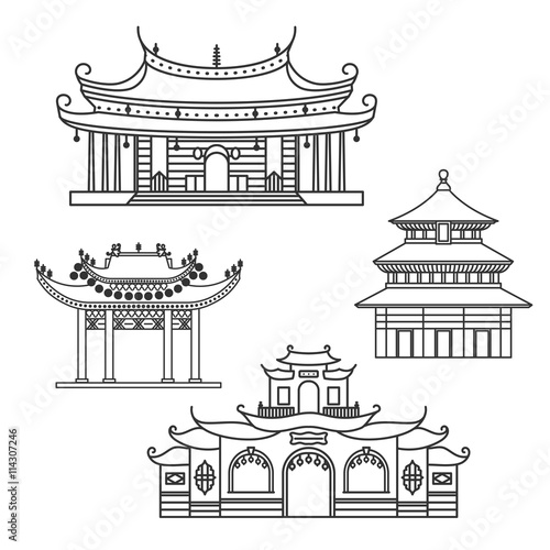 "Icons Chinese House" Stock image and royalty-free vector files on