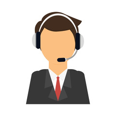 Call center concept represented by Operator man icon. isolated and flat illustration 