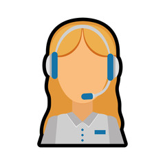 Call center concept represented by Operator woman icon. isolated and flat illustration 