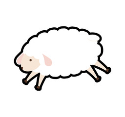 Cute animal concept represented by sheep icon. isolated and flat illustration 