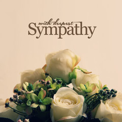 White roses with deepest Sympathy