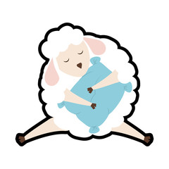 Cute animal concept represented by sheep icon. isolated and flat illustration 