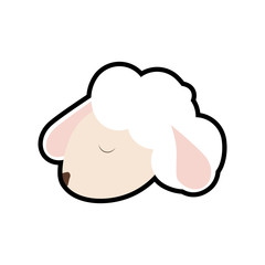 Cute animal concept represented by sheep icon. isolated and flat illustration 