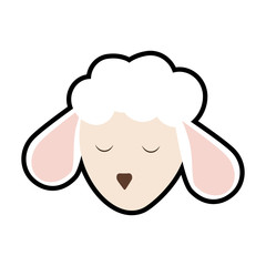 Cute animal concept represented by sheep icon. isolated and flat illustration 