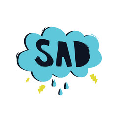 Sad. Color inspirational vector illustration