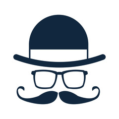 hat glasses mustache icon