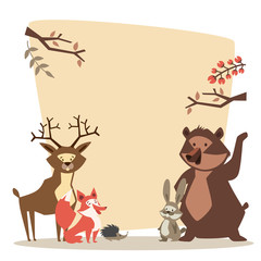  Forest animals. vector. illustration. space for text