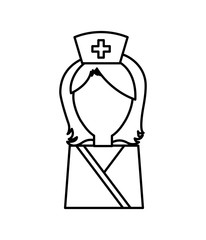 Medical and Health care concept represented by nurse icon. isolated and flat illustration 