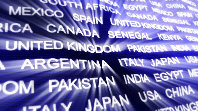 WORLD STATES Keywords on Carpet, Background, Loop, 4k
