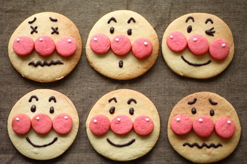 Homemade Anpanman face cookie
